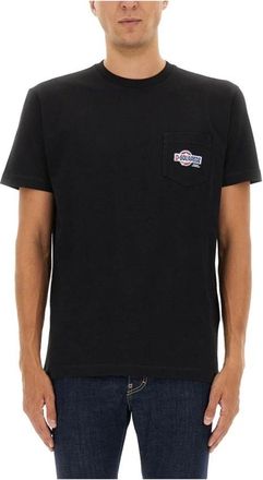 Dsquared2 T-shirt met Zak en Logo - Heren - T-shirts - Zwart - S - Katoen - Tops