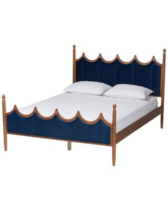 Baxton Studio Calgary Retro-Modern Wood Queen Size Platform Bed