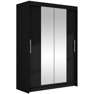 Mirjan24 Mobilier1 - Armario Closico 133, Negro, 200x120x58cm, Puertas de armario: Correderas, Número de estantes: 0