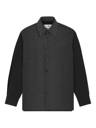 Maison Margiela polka dot-print long-sleeved shirt - Black