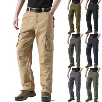 Generic Mens Work Trousers Elasticated Waist - Outdoor Walking Trousers For Men Uk | Mens Jogging Bottom Cargo Trousers | Retro Casual Jogger Work Pants Draws