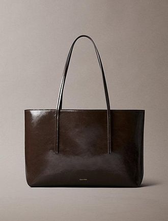 Calvin Klein Glanzende tote bag met folielogo