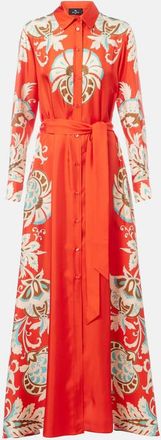Etro Printed silk shirt dress