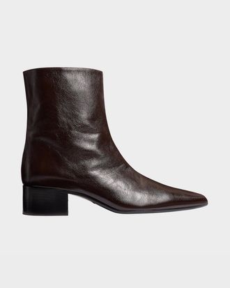 Khaite Andee Leather Ankle Boots