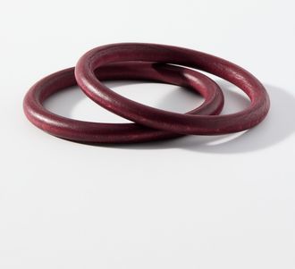 Simons Womens Faux-wood bangles Set of 2