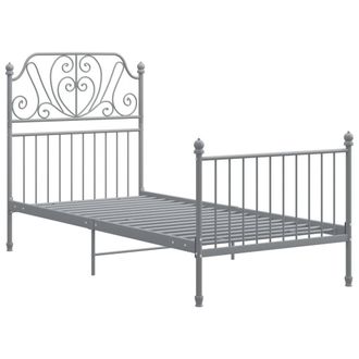 Berkfield Home Bed Frame Grey Metal 90x200 cm