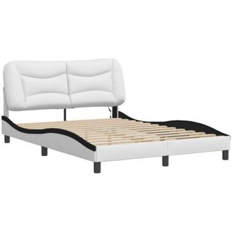 vidaXL Vidaxl - Bed Frame with led without Mattress Hvar White and Black 120x200 cm