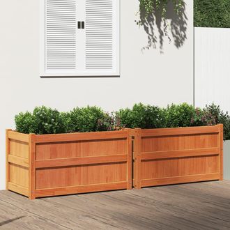 Berkfield Home Garden Planters 2 pcs Wax Brown Solid Wood Pine