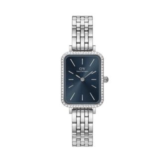 Daniel Wellington Elegante Zilveren Quadro Dameshorloge - Dames - Horloges - Grijs - ONE Size - Accessoires