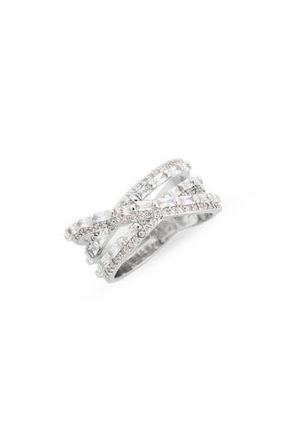 Nordstrom Rack Crossover CZ Ring in Clear- Silver at Nordstrom Rack, Size 8