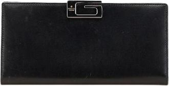 Gucci Pre-owned Wallets, female, Black, Size: ONE SIZE Pre-owned G Logo Leather Long Wallet
