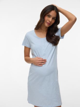 Mama Licious Umstandsnachthemd MAMALICIOUS MLMIRA SOLID JRS NIGHTGOWN 2F A. E. NOOS, Damen, Gr. XS, N-Gr, heather, Jersey, Obermaterial: 100% Baumwolle, unifarben,