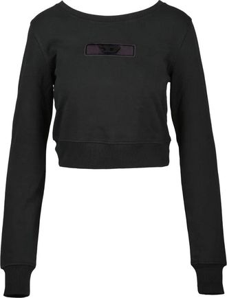 Diesel Black Cotton Womens Cropped Sweatshirt