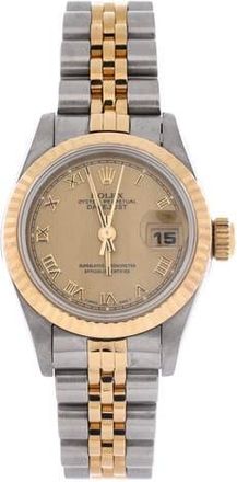 Rolex Oyster Perpetual Datejust Automatic Watch Stainless Steel and Yellow Gold 26 in Metallic Silver at Nordstrom