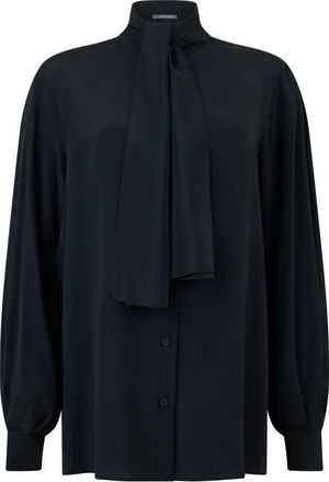Alberta Ferretti Hoge Kraag Shirt - Dames - Overhemden - Zwart - L - Overhemden
