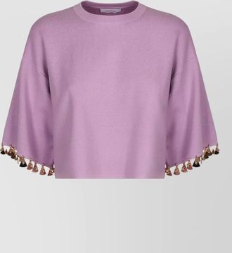 Paco Rabanne silk blend sequin-embellished cropped sweatshirt