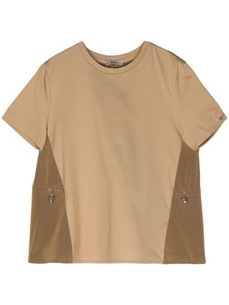 Herno colourblock panelled T-shirt - Brown