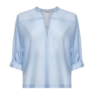 Blanca Vita Blouses, female, Blue, Size: M Pervinca Blouse