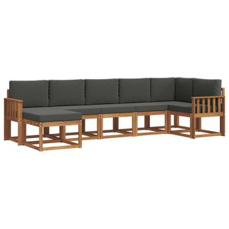 vidaXL Conjunto De Sof&aacute;s De Exterior 7 Pcs Natural Y Antracita Vidaxl