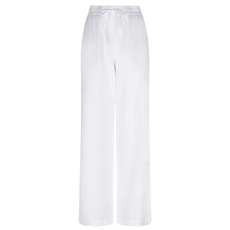 Dante6 Wijde Pijp Katoenen Poplin Broek - Dames - Broeken - Wit - Maat: M Katoen