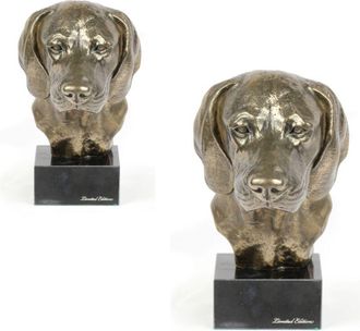 OEM Weimaraner: Estatuilla De Perro, Busto Sobre Base De Piedra, Escultura, Trofeo Para La Exposici&oacute;n De Perros De Art-dog