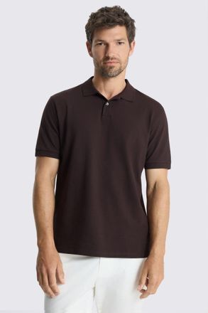 Moss Chocolate Cotton Piqu&eacute; Polo Shirt