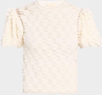 Ulla Johnson Ophelia Scalloped Ruffle Top