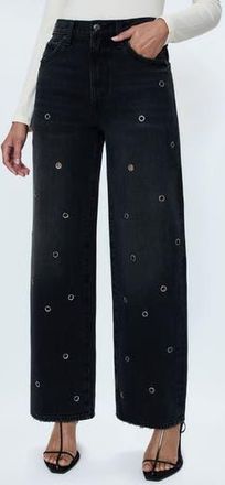 Pistola Denim Hendrix Crystal Embellished Eyelet Jeans in Glamour at Nordstrom Rack, Size 28