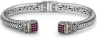 Samuel B. Woven Pav&eacute; Tipped Bangle in Dark Ruby at Nordstrom Rack