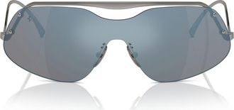 Ferrari 138mm Rectangular Sunglasses in Gunmetal /Mirror Violet at Nordstrom