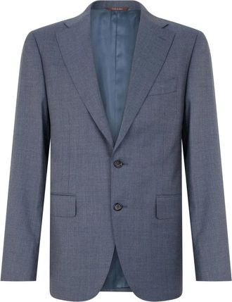 Canali Tweedelige wollen mix colbert - Heren - Blazers - Blauw - M - Wol - Jassen
