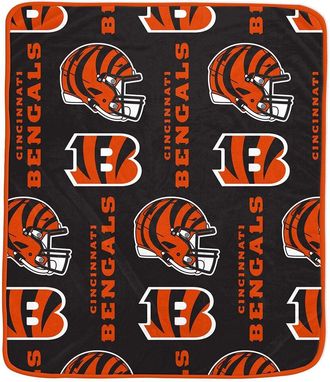 Pegasus Sports Cincinnati Bengals Nfl Team All-Over Logo Soft Fleece Throw
