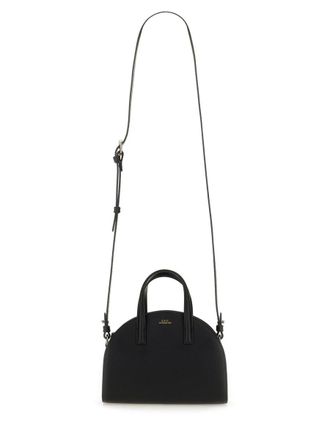 A.P.C. Womens Demi-Lune Tote Bag Small Black Goat Leather Shoulder
