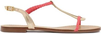 Kazar Citrine Flat Leren Sandalen - Dames - Sandalen - Roze - 40 EU - Leer - Schoenen