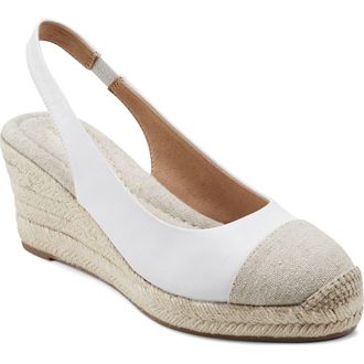 Easy Spirit Margie Slingback Wedge Espadrille Pump in White at Nordstrom Rack, Size 5.5