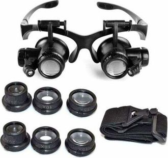OEM Lupa Con Luz Led Ajustable De 10x, 15x, 20x Y 25x De Aumento Para Joyeros Y Relojeros