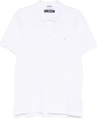 Moschino Minimalist White Polo Shirt with Silk