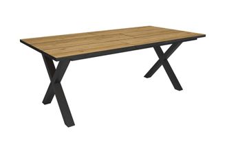 Skraut Home Mesa comedor efecto madera roble y negro 194x90x74cm