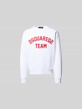 Dsquared2 Sweatshirt mit gerippten Abschl&uuml;ssen in Weiss, Gr&ouml;&szlig;e XXL