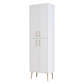Dmora Armario Multiusos Grande Laino, 6 Estantes, 4 Puertas, 6 Espacios, 60x202h Cm Blanco