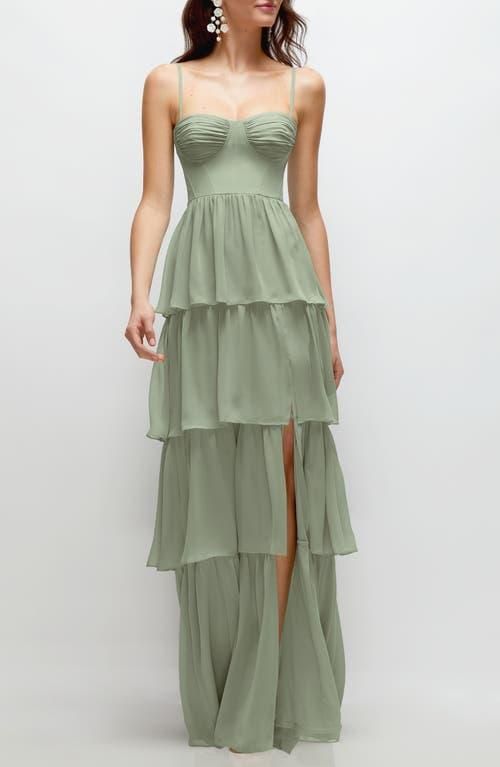 The Dessy Group Strapless Satin Midi Corset Dress with Lace-Up Back &  Ruffle Hem from $242.00 - on Stylight