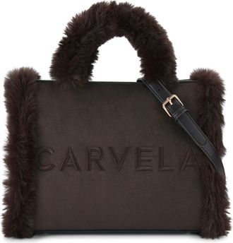 Carvela Womens Frame Midi Fur Bag - Brown - One Size