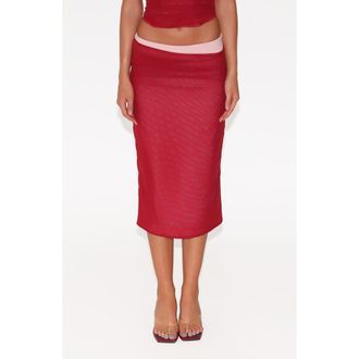 Tiger Mist Caline Midi Skirt in Red at Nordstrom, Size X-Small