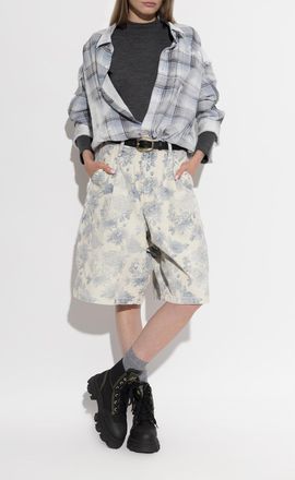 R13 Cotton Checked Shirt, Womens, Blue