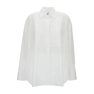 Golden Goose Shirts, female, White, Size: M Over Shirt With Pleated Bib