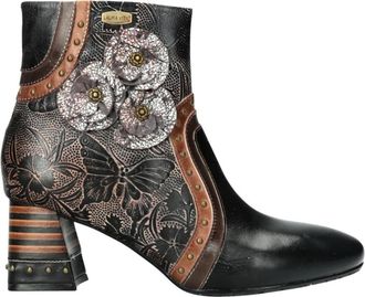 Laura Vita Talao 02 Enkellaarsjes - Dames - Laarzen met Hak - Zwart - 39 EU - Leer - Schoenen