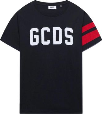 GCDS Katoenen T-shirt met Geborduurd Logo - Heren - T-shirts - Zwart - 2XS - Katoen - Tops