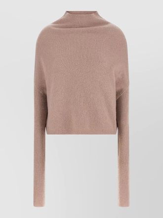 Rick Owens long sleeve crater sweater mock neck
