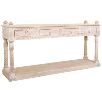 Wanderlust Deco Recibidor De Madera Acabado Artesanal 196x46x97h Cm