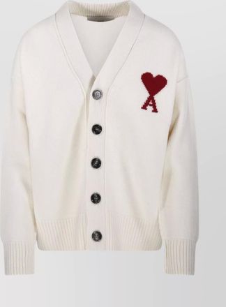 Ami merino wool v-neck cardigan